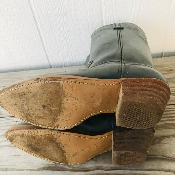 Vintage Dingo Acme Cowboy Western Boots Mens Sz 8 EW Gray Leather Campus - Picture 4 of 11